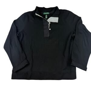 Lauren Ralph Lauren Black Rugby Polo Shirt XL